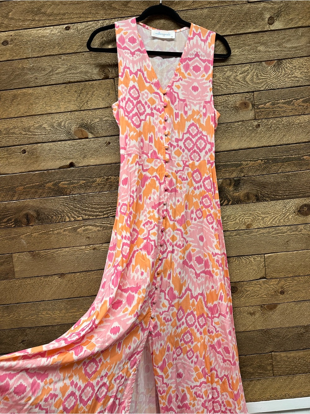 Walker & Wade Pink & Orange Ikat Maxi Dress | XS - Picture 5 of 7